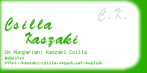 csilla kaszaki business card